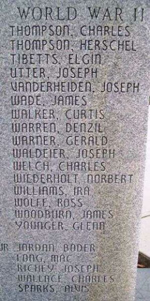 NODAWAY COUNTY HONORED DEAD VETERANS MEMORIAL STONE E