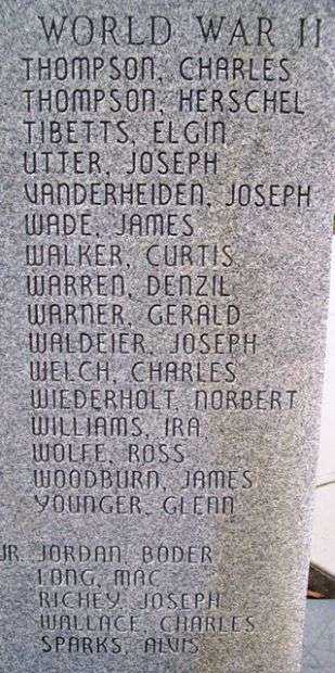 NODAWAY COUNTY HONORED DEAD VETERANS MEMORIAL STONE E