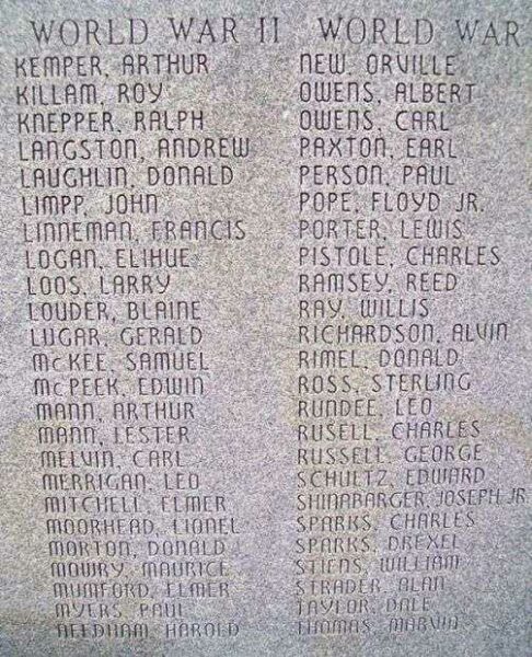 NODAWAY COUNTY HONORED DEAD VETERANS MEMORIAL STONE D