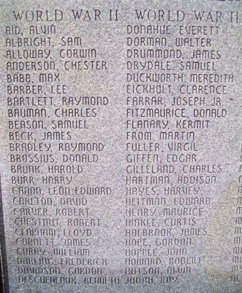 NODAWAY COUNTY HONORED DEAD VETERANS MEMORIAL STONE C