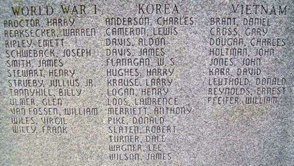 NODAWAY COUNTY HONORED DEAD VETERANS MEMORIAL STONE B