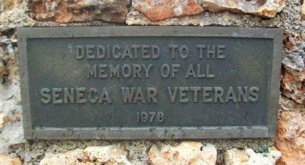 SENECA WAR VETERANS MEMORIAL DRINKING FOUNTAIN PLAQUE