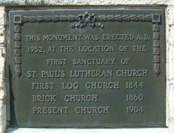 ST. PAUL’S LUTHERAN CHURCH VETERANS MEMORIAL PLAQUE D