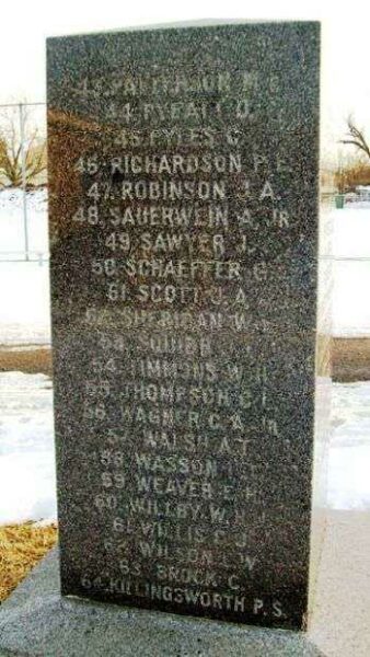 SPRINGFIELD WORLD WAR MEMORIAL SIDE D