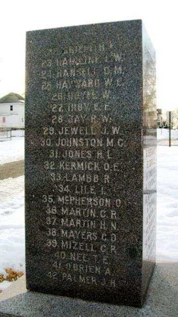 SPRINGFIELD WORLD WAR MEMORIAL SIDE C