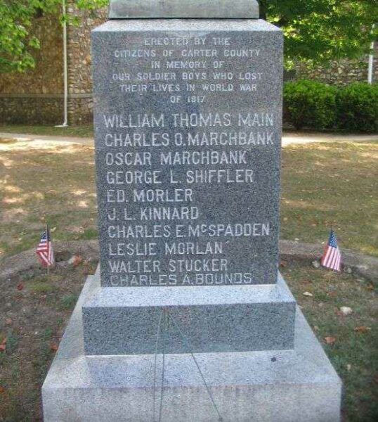 CARTER COUNTY VETERANS MEMORIAL HONOR ROLL STONE A