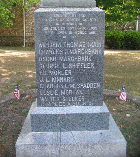 CARTER COUNTY VETERANS MEMORIAL HONOR ROLL STONE A