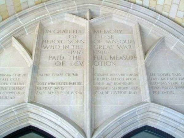 MEMORIAL UNION CLOCK TOWER DEDICATION STONE