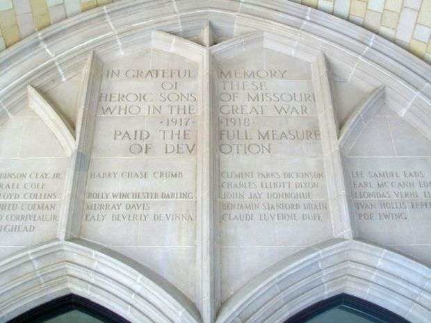 MEMORIAL UNION CLOCK TOWER DEDICATION STONE