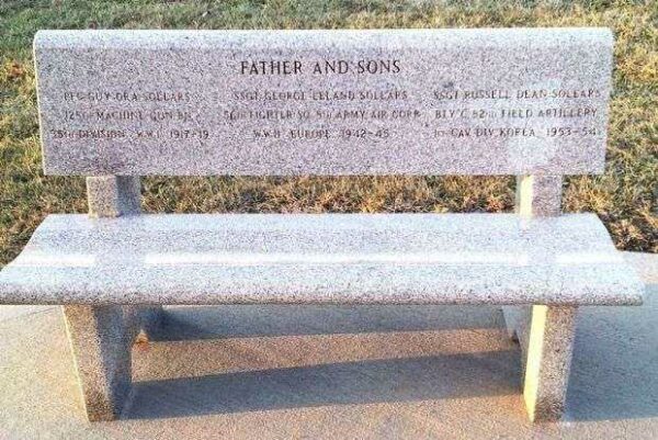 FATHER AND SONS WAR MEMORIAL BENCH
