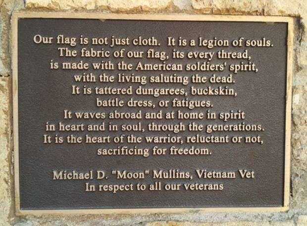 IN RESPECT TO ALL OUR VETERANS MEMORIAL PLAQUE