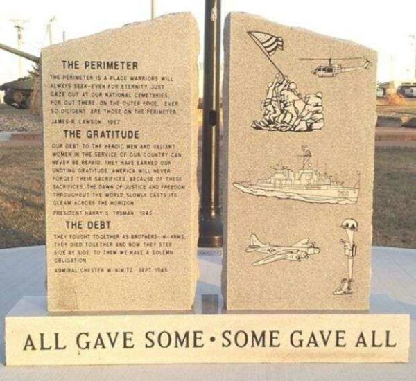 ALL GAVE SOME SOME GAVE ALL WAR MEMORIAL FRONT