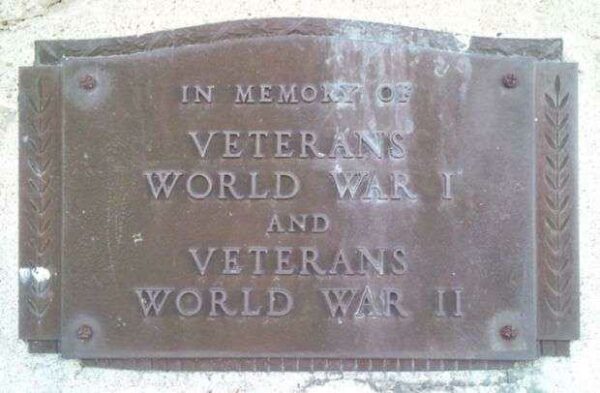 ADRIAN WORLD WARS VETERANS MEMORIAL BUILDING PLAQUE