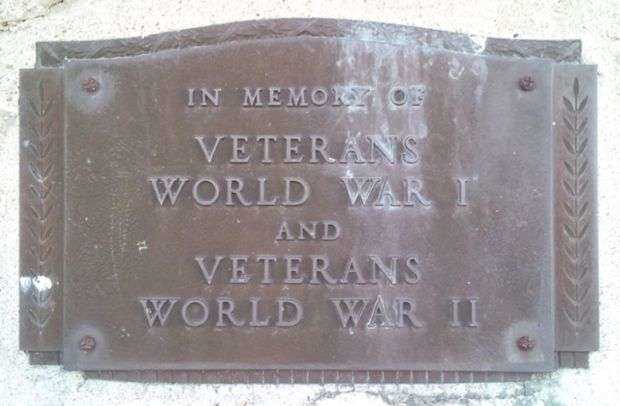 ADRIAN WORLD WARS VETERANS MEMORIAL BUILDING PLAQUE