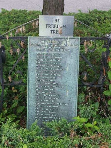 THE FREEDOM TREE MAJ. JOSEPH KARINS MEMORIAL PLAQUE
