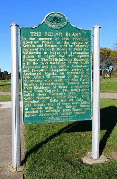 THE POLAR BEARS WAR MEMORIAL MARKER FRONT