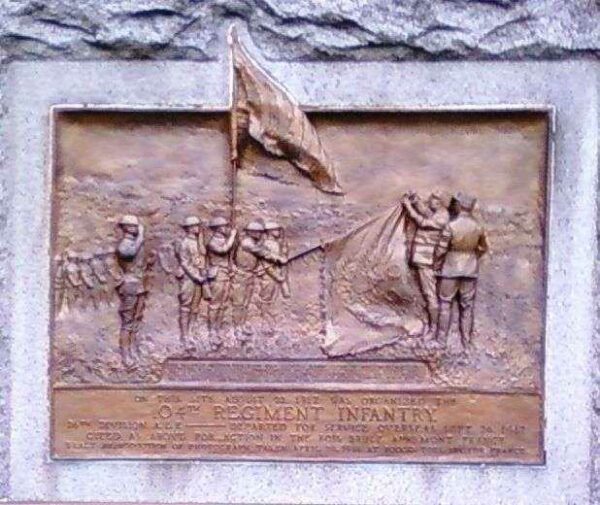 THE 104TH U.S. INFANTRY WAR MEMORIAL PLAQUE A