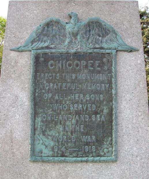 CHICOPEE WORLD WAR MEMORIAL PLAQUE A