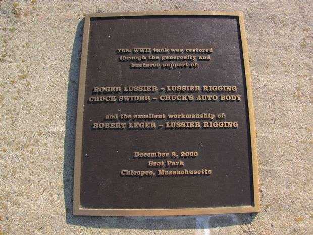 FRANK J SZOT MEMORIAL PARK WWII TANK PLAQUE