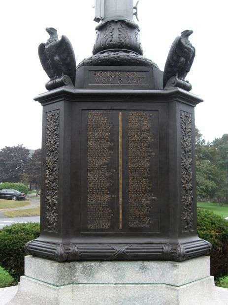 SWAMPSCOTT WORLD WAR MEMORIAL ORNATE FLAGSTAFF BASE SIDE D