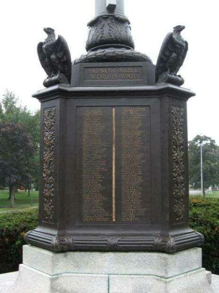 SWAMPSCOTT WORLD WAR MEMORIAL ORNATE FLAGSTAFF BASE SIDE C