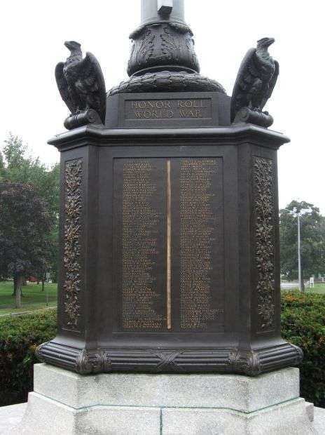 SWAMPSCOTT WORLD WAR MEMORIAL ORNATE FLAGSTAFF BASE SIDE C