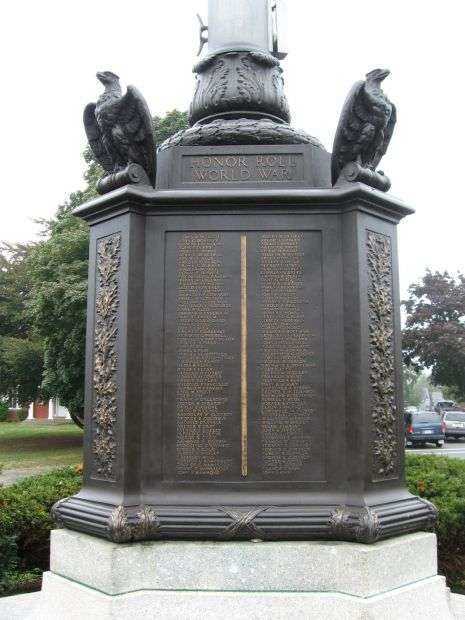 SWAMPSCOTT WORLD WAR MEMORIAL ORNATE FLAGSTAFF BASE SIDE B