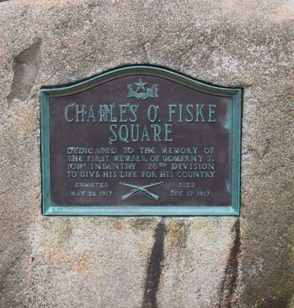 CHARLES O. FISKE SQUARE MEMORIAL PLAQUE