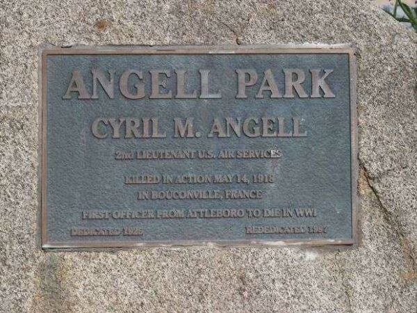 ANGELL PARK WAR MEMORIAL PLAQUE