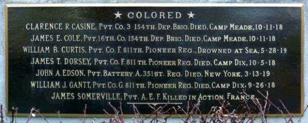 ST. MARY’S COUNTY WORLD WAR I MEMORIAL PLAQUE D