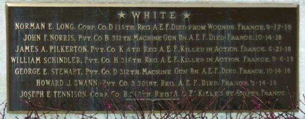 ST. MARY’S COUNTY WORLD WAR I MEMORIAL PLAQUE B