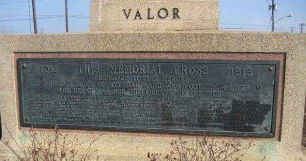 PRINCE GEORGE’S COUNTY MEMORIAL CROSS PLAQUE