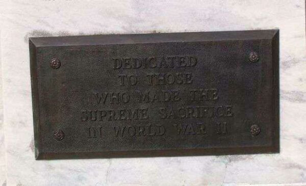 CECIL COUNTY WORLD WAR I MONUMENT PLAQUE A