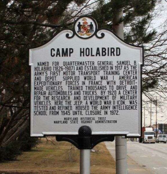 CAMP HOLABIRD WAR MEMORIAL MARKER