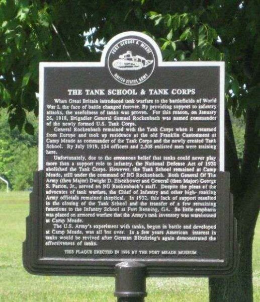 THE TANK SCHOOL & TANK CORPS WAR MEMORIAL MARKER