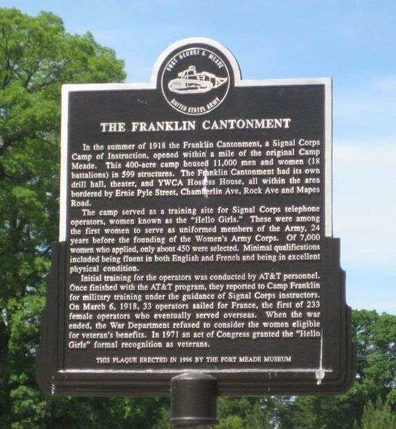 THE FRANKLIN CANTONMENT WAR MEMORIAL MARKER