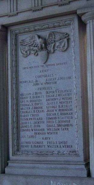 TWENTY FIRST WARD WORLD WAR I MEMORIAL STONE B