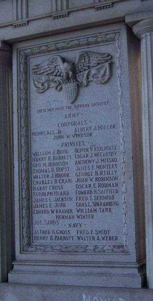 TWENTY FIRST WARD WORLD WAR I MEMORIAL STONE B