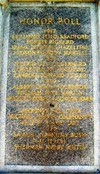 BOWDOIN COLLEGE WORLD WAR I MEMORIAL FLAGPOLE STONE C