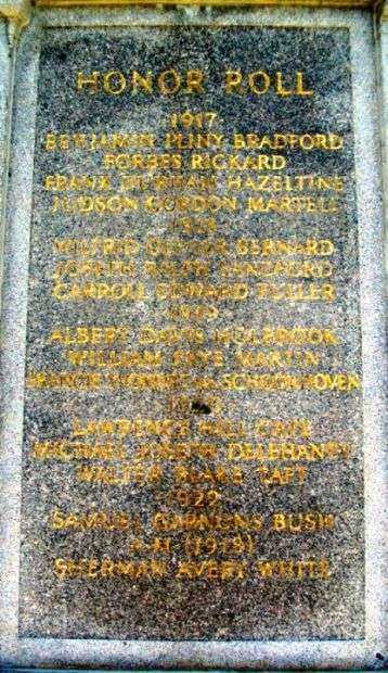 BOWDOIN COLLEGE WORLD WAR I MEMORIAL FLAGPOLE STONE C