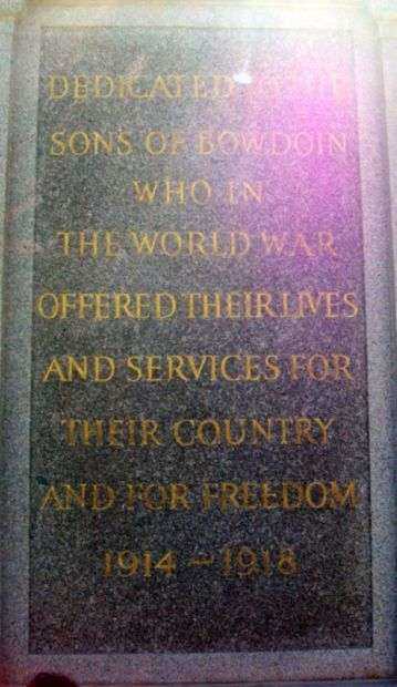 BOWDOIN COLLEGE WORLD WAR I MEMORIAL FLAGPOLE STONE A