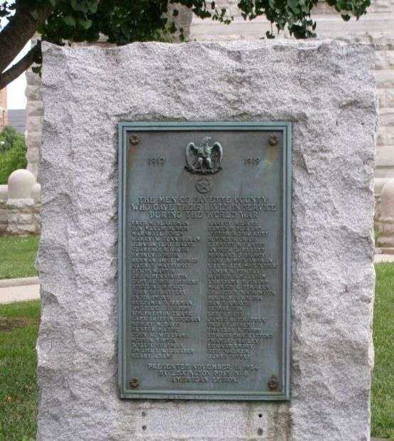 FAYETTE COUNTY WORLD WAR I MEMORIAL