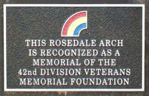 ROSEDALE WORLD WAR I MEMORIAL ARCH PLAQUE