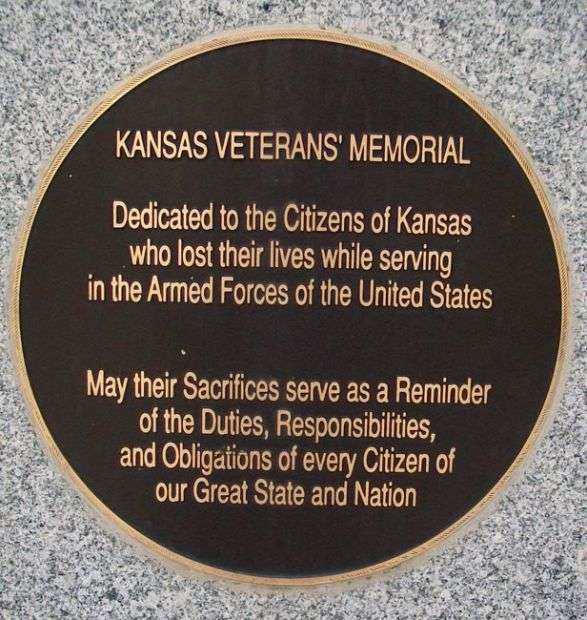 KANSAS VETERANS’ MEMORIAL PLAQUE