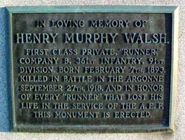 HENRY MURPHY WALSH AND EVERY “RUNNER” WAR MEMORIAL PLAQUE