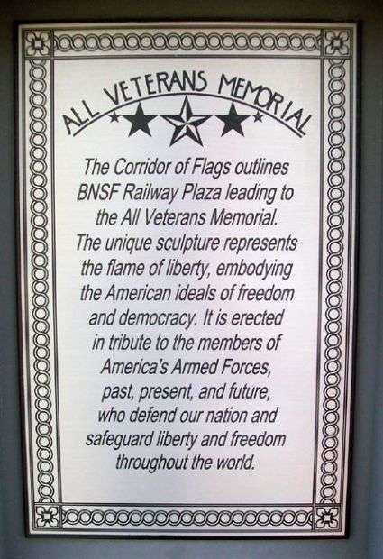 TOPEKA ALL VETERANS MEMORIAL PLAQUE A