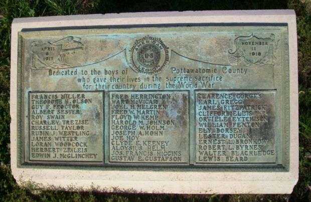 POTTAWATOMIE COUNTY WORLD WAR HONOR ROLL MEMORIAL