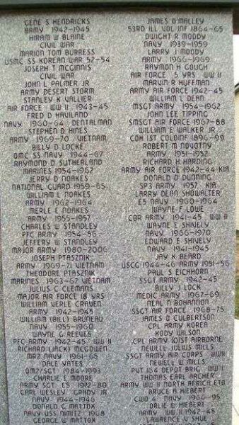 ERIE VETERANS MEMORIAL HONOR ROLL STONE E