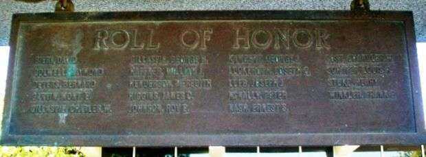 NEMAHA COUNTY WORLD WAR MEMORIAL PLAQUE G