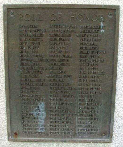 NEMAHA COUNTY WORLD WAR MEMORIAL PLAQUE E